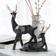 Modern Geometric Deer Sculptures – Resin Figurines for Home Décor | Figurines Modern Decoration - Black set - 