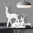 Modern Geometric Deer Sculptures – Resin Figurines for Home Décor | Figurines Modern Decoration - Black set - 