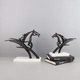Modern Geometric Metal Horse Sculptures – Elegant Home Décor Ornaments (Small & Large Sizes) - Set - 