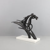 Modern Geometric Metal Horse Sculptures – Elegant Home Décor Ornaments (Small & Large Sizes) - Set - 