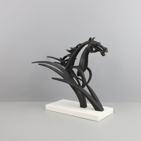 Modern Geometric Metal Horse Sculptures – Elegant Home Décor Ornaments (Small & Large Sizes) - Set - 