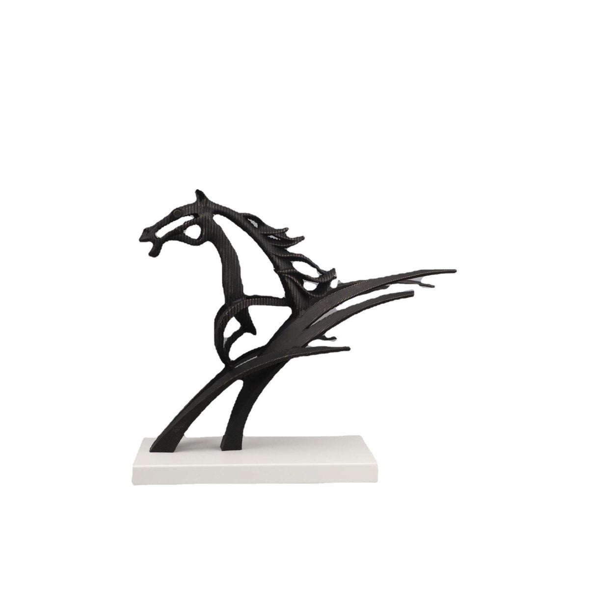 Modern Geometric Metal Horse Sculptures – Elegant Home Décor Ornaments (Small & Large Sizes) - Set - 