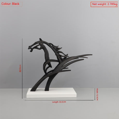 Modern Geometric Metal Horse Sculptures – Elegant Home Décor Ornaments (Small & Large Sizes) - Large - 