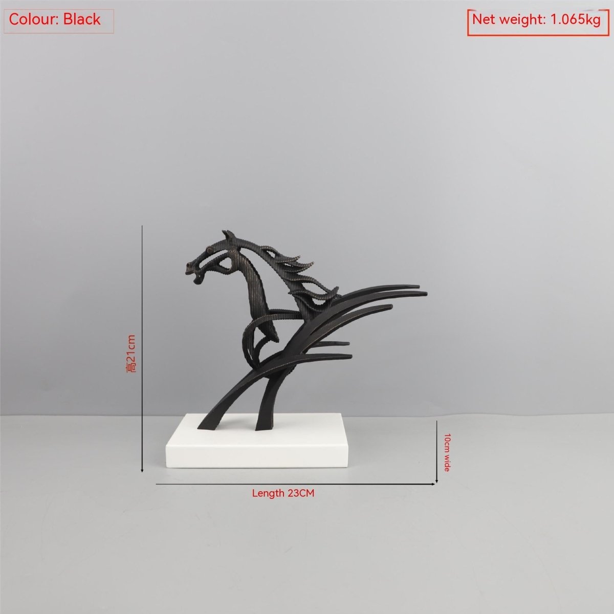Modern Geometric Metal Horse Sculptures – Elegant Home Décor Ornaments (Small & Large Sizes) - Small - 
