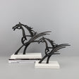 Modern Geometric Metal Horse Sculptures – Elegant Home Décor Ornaments (Small & Large Sizes) - Set - 