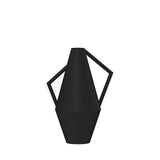 Modern Geometric Resin Vase – Minimalist Black & White Sculptural Decor - Black Angular Geometric Vase (28.5cm) - 