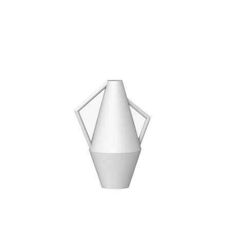Modern Geometric Resin Vase – Minimalist Black & White Sculptural Decor - White Tall Geometric Vase (38cm) - 
