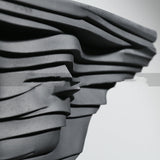 Modern Layered Abstract Sculpture – Modern Double - Sided Black Resin Art Decor - Layered Cascade Abstract Sculpture - 