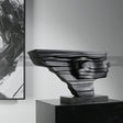 Modern Layered Abstract Sculpture – Modern Double - Sided Black Resin Art Decor - Layered Cascade Abstract Sculpture - 
