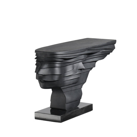 Modern Layered Abstract Sculpture – Modern Double - Sided Black Resin Art Decor - Layered Cascade Abstract Sculpture - 