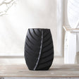 Modern Leaf Ceramic Vase – Nordic Minimalist Home Décor - Black - 