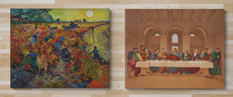 vincent van gogh duo rustic harmony duo set of 2 wall art print  130X45 CM / 12X18″Framed Canvas