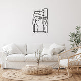 Modern Metal Body Line Wall Art – Feminine Silhouette Minimalist Home Décor - 35x21.5 cm - Black - 