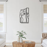Modern Metal Body Line Wall Art – Feminine Silhouette Minimalist Home Décor - 35x21.5 cm - Black - 