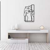 Modern Metal Body Line Wall Art – Feminine Silhouette Minimalist Home Décor - 35x21.5 cm - Black - 