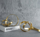 Modern Metal Twist Sculpture – Abstract Gold Art Ornament - Large - 