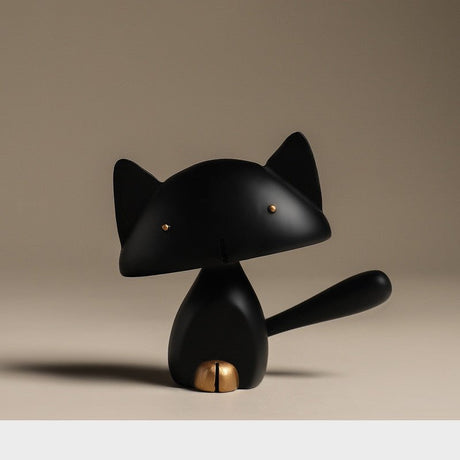 Modern Minimalist Cat Sculpture - Home Furnishings Resin Ornaments - S - Black - 