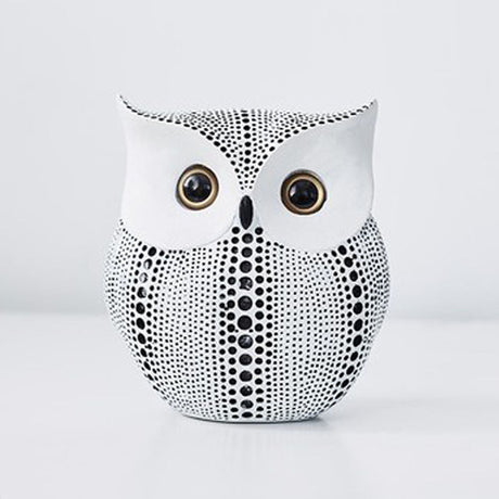 Modern Owl Resin Figurines – Symbol of Wisdom & Home Charm - White - 