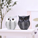 Modern Owl Resin Figurines – Symbol of Wisdom & Home Charm - Black - 