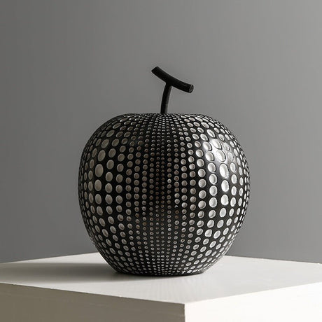 Modern Resin Apple & Pear Ornaments – Minimalist Decorative Sculptures - Modern Black Apple (Tall Model) - 