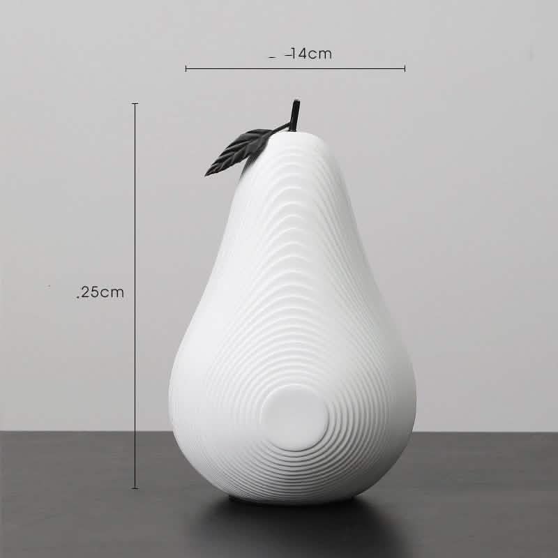 Modern Resin Apple & Pear Ornaments – Minimalist Decorative Sculptures - Elegant White Pear - 