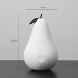 Modern Resin Apple & Pear Ornaments – Minimalist Decorative Sculptures - Elegant White Pear - 