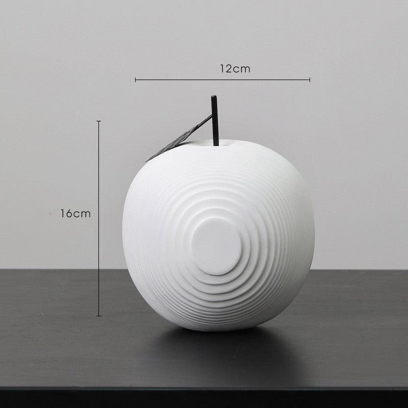Modern Resin Apple & Pear Ornaments – Minimalist Decorative Sculptures - Classic White Apple - 
