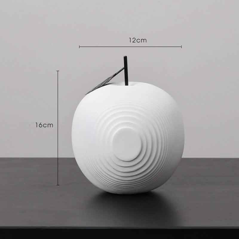 Modern Resin Apple & Pear Ornaments – Minimalist Decorative Sculptures - Classic White Apple - 