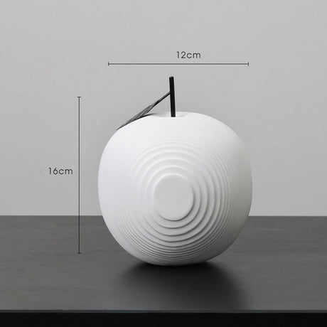 Modern Resin Apple & Pear Ornaments – Minimalist Decorative Sculptures - Classic White Apple - 