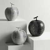 Modern Resin Apple & Pear Ornaments – Minimalist Decorative Sculptures - Minimalist White Apple (Low Model) - 