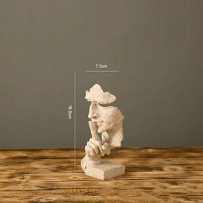 Modern Resin Thinker Sculptures – See No Evil, Hear No Evil, Speak No Evil Figurines - Sandstone doesn't say - 