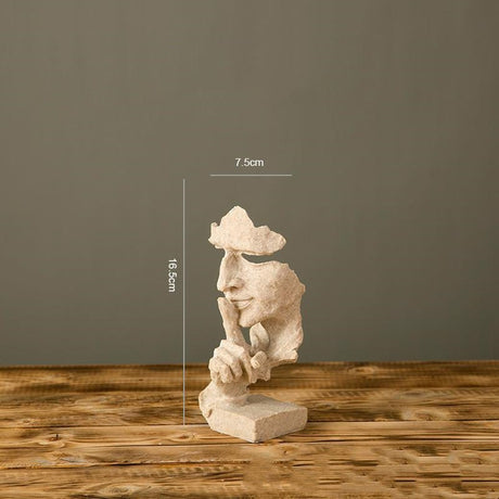 Modern Resin Thinker Sculptures – See No Evil, Hear No Evil, Speak No Evil Figurines - Sandstone doesn't say - 