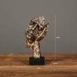 Modern Resin Thinker Sculptures – See No Evil, Hear No Evil, Speak No Evil Figurines - Gold doesn't listen - 