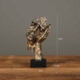 Modern Resin Thinker Sculptures – See No Evil, Hear No Evil, Speak No Evil Figurines - Gold doesn't listen - 