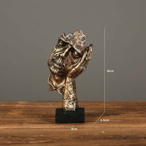 Modern Resin Thinker Sculptures – See No Evil, Hear No Evil, Speak No Evil Figurines - Gold doesn't listen - 