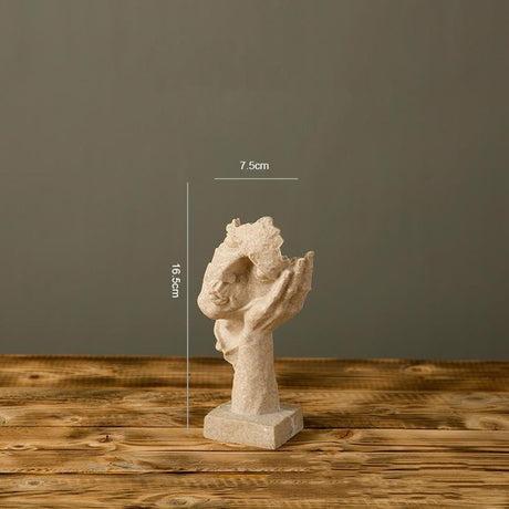 Modern Resin Thinker Sculptures – See No Evil, Hear No Evil, Speak No Evil Figurines - Sandstone doesn't listen - 