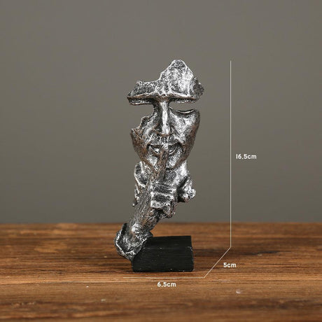 Modern Resin Thinker Sculptures – See No Evil, Hear No Evil, Speak No Evil Figurines - Silver doesn't say - 