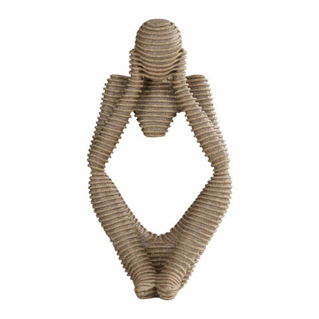 Modern Sandstone - Style Resin Abstract Sculpture – Minimalist Home Ornament - 12x10x24cm - Reflective Pose Sandstone Sculpture - 