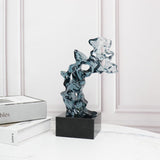 Modern Taihu Lake Stone Resin Sculpture – Transparent Blue & Smoky Gray - Blue Green Small Size - 