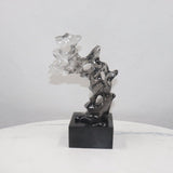 Modern Taihu Lake Stone Resin Sculpture – Transparent Blue & Smoky Gray - Smoky Gray Small Size - 
