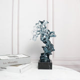 Modern Taihu Lake Stone Resin Sculpture – Transparent Blue & Smoky Gray - Blue Green Large - 