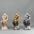 Modern Thinker Sculpture – Gold, Silver & Stone Finish - Gold - 