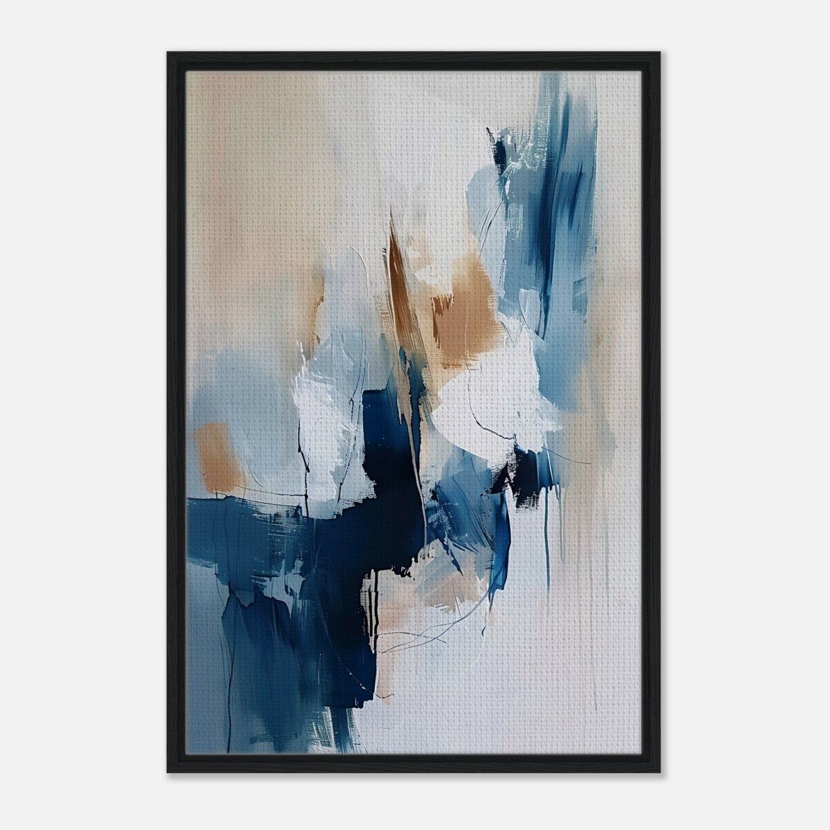 Modern Wall art Print | Da Vinci Abstract Wall art Print - Framed Canvas - 60x90 cm / 24x36″ - Black frame