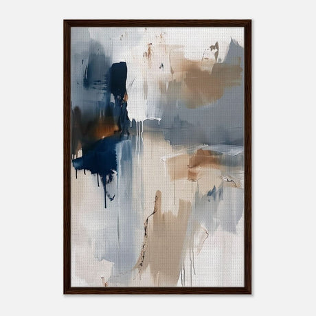 Modern Wall art Print | Da Vinci Abstract Wall art Print - Framed Canvas - 60x90 cm / 24x36″ - Dark wood frame