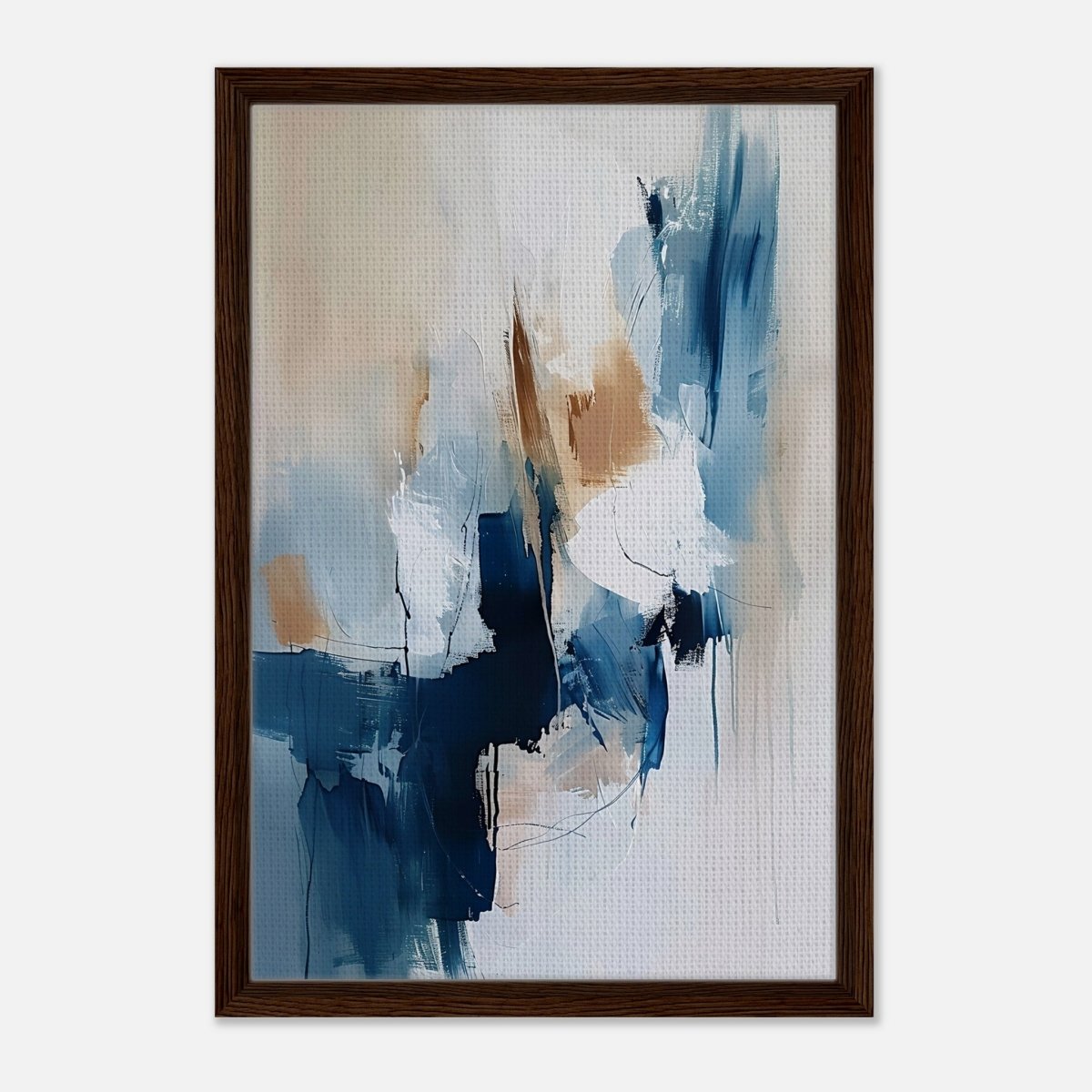 Modern Wall art Print | Da Vinci Abstract Wall art Print - Framed Canvas - 40x60 cm / 16x24″ - Dark wood frame
