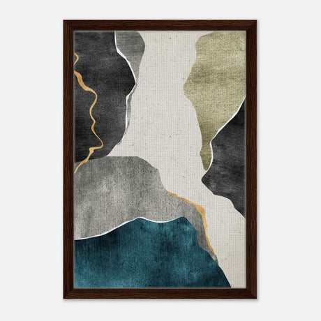 Modern Wall art Print | Da Vinci Abstract Wall art Print - Framed Canvas - 40x60 cm / 16x24″ - Dark wood frame