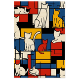 MondriCats – A Purrfect Balance | Wall art print - Wood Prints - 30x45 cm / 12x18″ - 