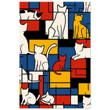 MondriCats – A Purrfect Balance | Wall art print - Fine Art Poster - 30x45 cm / 12x18″ - 
