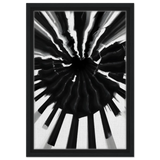 Monochrome Pulse | Modern Abstract Expressionist Wall art Print - Framed Canvas - 30x45 cm / 12x18″ - Black frame