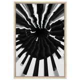 Monochrome Pulse | Modern Abstract Expressionist Wall art Print - Framed Canvas - 60x90 cm / 24x36″ - Wood frame